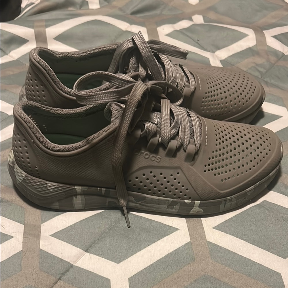 CROCS Women's Gray Perforated Sneakers